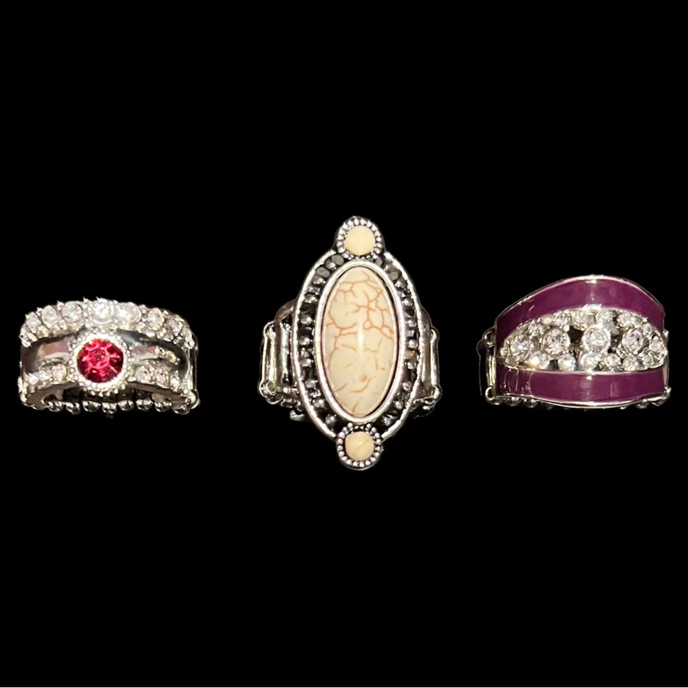 NWOT Statement Rings Bundle 3 Rings Bundle Jewelry Stretch Statement Rings